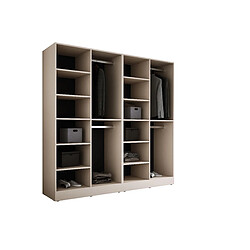 Avis 3XELIVING Armoire : Beige Sable / Verre Antisol, 200 x 200 x 51 cm
