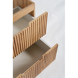Avis 3XELIVING Meuble de salle de bains, chêne Craft / blanc, 120 (2 x 60) x 58,6 x 46 cm
