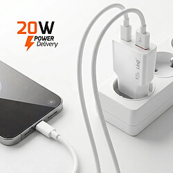 Acheter LinQ Chargeur Secteur Extra Plat avec Double Port USB-C et USB 20W Blanc