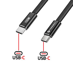 Avis Forcell Câble de Charge USB-C Plat en Nylon Tressé Power Delivery F-Energy 100W 1.2m Noir
