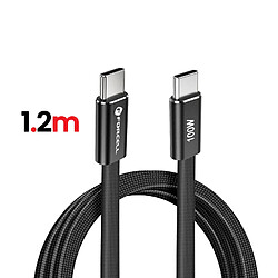 Forcell Câble de Charge USB-C Plat en Nylon Tressé Power Delivery F-Energy 100W 1.2m Noir pas cher