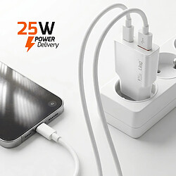 Acheter LinQ Chargeur Secteur Extra Plat avec Double Port USB-C et USB 25W Blanc