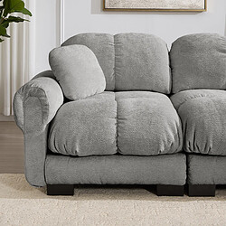 Acheter MIVRAY Canapé 3 places modulable 260x86x90cm dossier ergonomique, en chenille, Gris clair