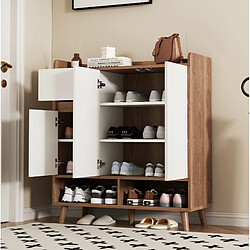 Acheter STILVORA Commode 90/35/99cm blanc naturel panneaux particules, rangements modulables