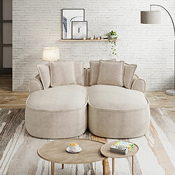 Avis MIVRAY Canapé Compressé modulable 2 places, 184x164x67cm, sans montage, en chenille, taupe clair