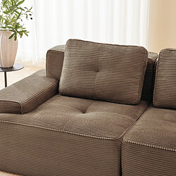 Acheter MIVRAY Canapé Compressé d'angle modulable, 206x206x69cm, 3 places, sans montage, Tissu, marron