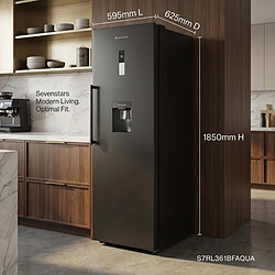 Avis 7 SEVENSTARS Réfrigérateur 1 porte S7RL361BFAQUA Tout utile 373 litres No Frost noir brossé