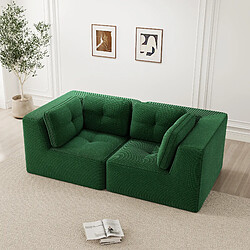 MIVRAY Canapé Compressé 2 places modulable, 208x104x69cm, sans montage, en velours côtelé, Vert