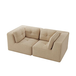 MIVRAY Canapé Compressé 2 places modulable, 208x104x69cm, sans montage, en velours côtelé, Beige