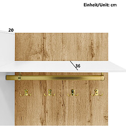 STILVORA Vestiaire 110/38/190 cm blanc et bois en MDF et panneau de particules avec miroir LED pas cher