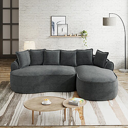 Avis MIVRAY Canapé Compressé d'angle modulable 3 places, 252x164x67cm, sans montage, en chenille, gris