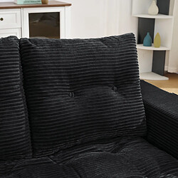 Acheter MIVRAY Canapé 2 places convertible 140x85x67 cm avec poches latérales, Velours côtelé, Noir