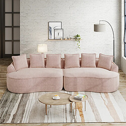 MIVRAY Canapé Compressé modulable 320x114x67cm, 4 places, sans montage, en chenille, rose