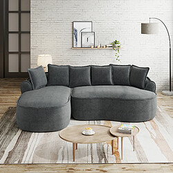 MIVRAY Canapé Compressé modulable 3 places, 252x164x67cm, sans montage, en chenille, gris
