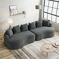 Avis MIVRAY Canapé Compressé modulable 320x114x67cm, 4 places, sans montage, en chenille, gris