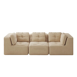 Acheter MIVRAY Canapé Compressé 3 places modulable, 297x104x69cm, sans montage, velours côtelé, Beige