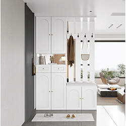 Acheter STILVORA Vestiaire d'entrée 110/37/180 cm blanc aus panneau de particules avec banc