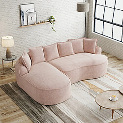 Avis MIVRAY Canapé Compressé modulable 3 places, 252x164x67cm, sans montage, en chenille, rose