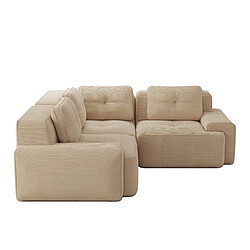 Acheter MIVRAY Canapé Compressé d'angle modulable, 206x206x69cm, 3 places, sans montage, Tissu, Beige