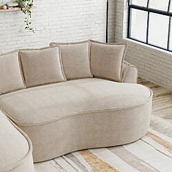 Acheter MIVRAY Canapé Compressé modulable 2 places, 184x164x67cm, sans montage, en chenille, taupe clair