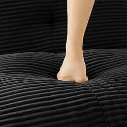 Acheter MIVRAY Canapé Compressé 3 places modulable, 297x104x69cm, sans montage, velours côtelé, Noir