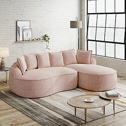 Avis MIVRAY Canapé Compressé d'angle modulable 3 places, 252x164x67cm, sans montage, en chenille, rose