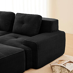 Acheter MIVRAY Canapé Compressé d'angle modulable, 206x206x69cm, 3 places, sans montage, Tissu, Noir