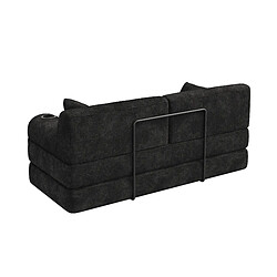 Acheter MIVRAY Canapé convertible 2 places 168x80x81 cm avec porte-gobelets, coussin, tissu, noir