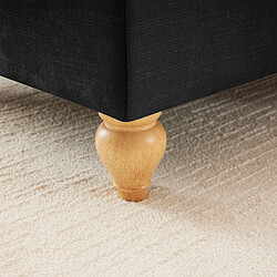 Acheter MIVRAY Canapé modulable 3 places 272x83.5x93 cm, coussins et jupe plissée amovible, Tissu, Noir