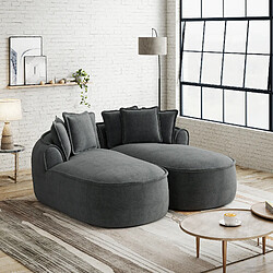 Avis MIVRAY Canapé Compressé modulable 2 places, 184x164x67cm, sans montage, en chenille, gris