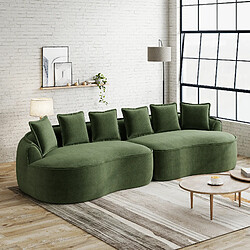 MIVRAY Canapé Compressé modulable 320x114x67cm, 4 places, sans montage, en chenille, vert