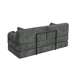 Acheter MIVRAY Canapé convertible 2 places 168x80x81 cm avec porte-gobelets, coussin, tissu, gris foncé