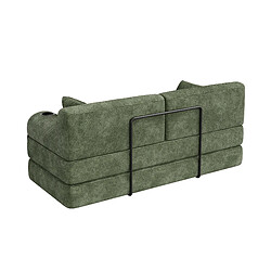 Acheter MIVRAY Canapé convertible 2 places 168x80x81 cm avec porte-gobelets, coussin, tissu, vert