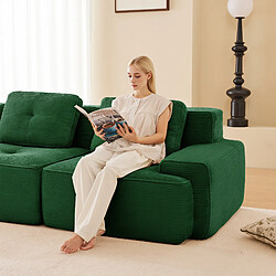 Avis MIVRAY Canapé Compressé d'angle modulable, 206x206x69cm, 3 places, sans montage, Tissu, Vert
