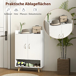 STILVORA Meuble à chaussures 60/30/92 cm blanc en bois avec rangement compact pas cher