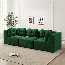 Avis MIVRAY Canapé Compressé 3 places modulable, 297x104x69cm, sans montage, velours côtelé, Vert