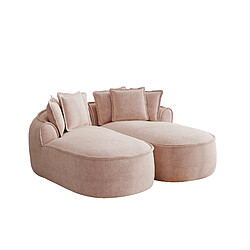MIVRAY Canapé Compressé modulable 2 places, 184x164x67cm, sans montage, en chenille, rose