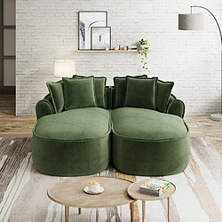 MIVRAY Canapé Compressé modulable 2 places, 184x164x67cm, sans montage, en chenille, vert