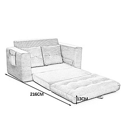 Acheter MIVRAY Canapé 2 places convertible 140x85x67 cm avec poches latérales, Velours côtelé, Gris foncé