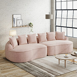 Avis MIVRAY Canapé Compressé modulable 320x114x67cm, 4 places, sans montage, en chenille, rose