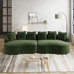 Avis MIVRAY Canapé Compressé modulable 320x114x67cm, 4 places, sans montage, en chenille, vert