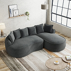 MIVRAY Canapé Compressé d'angle modulable 3 places, 252x164x67cm, sans montage, en chenille, gris