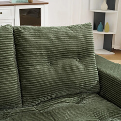 Acheter MIVRAY Canapé 2 places convertible 140x85x67 cm avec poches latérales, Velours côtelé, Vert