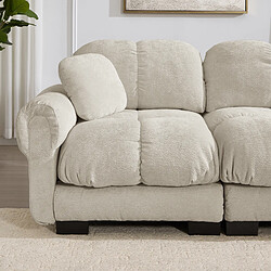 Acheter MIVRAY Canapé 3 places modulable 260x86x90cm dossier ergonomique, en chenille, Kaki clair