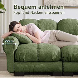 Acheter MIVRAY Canapé 3 places modulable 260x86x90cm dossier ergonomique, en chenille, vert