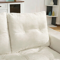 Acheter MIVRAY Canapé 2 places convertible 140x85x67 cm avec poches latérales, Velours côtelé, Beige