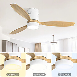 Avis ByteLike Ventilateur de plafond extra-plat 52 pouces en bois massif