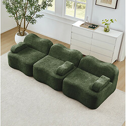 Avis STILVORA Canapé modulaire 3 places vert en velours avec assise profonde