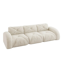 STILVORA Canapé modulable beige clair en chenille sans cadre pas cher