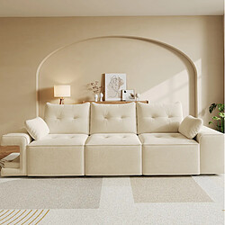 Avis STILVORA Canapé 3 places 229,5/78/84 cm beige en velours avec rangements